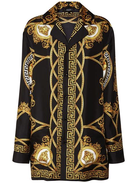 versace black and gold sweatshirt|versace silk shirt.